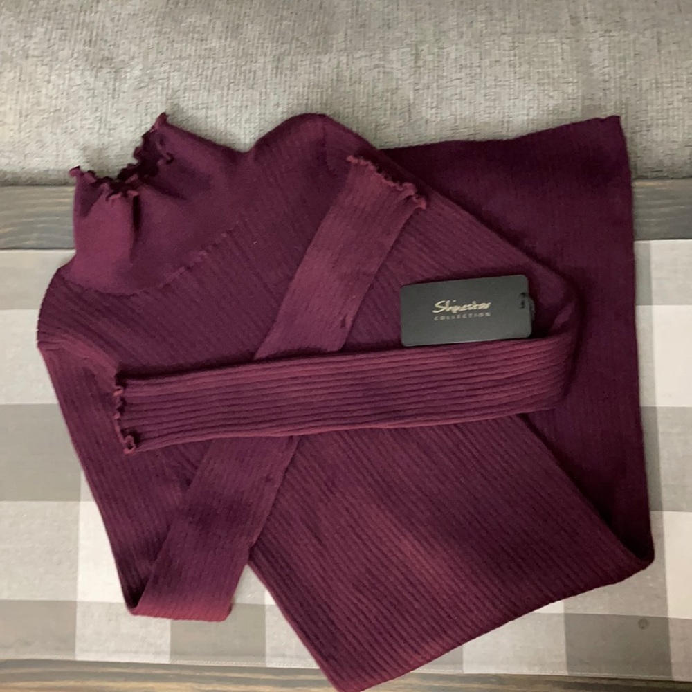 Wine colored turtle neck dress